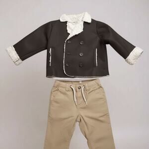 Baby Boy  Winter Bundle Set Gap Oshkosh Jacket Lined Khaki Pants 12-18 months